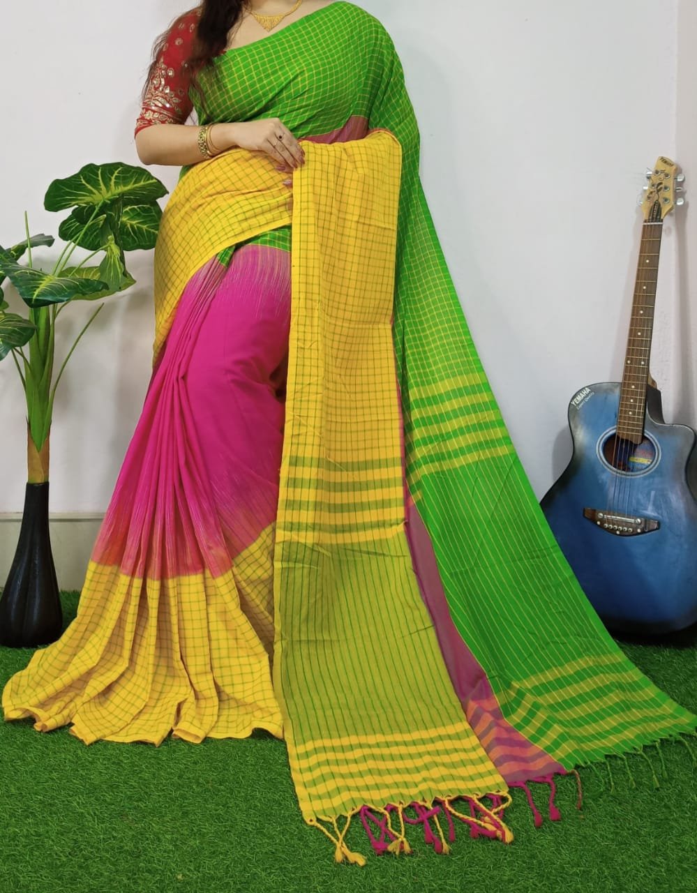 handmade fabric handloom saree 